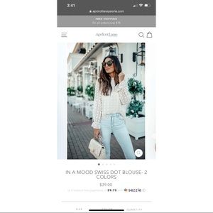 Apricot Lane Swiss Dot size small